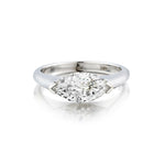 18kt White Gold Handmade Diamond Ring. 1.52 Carat Weight Marquise Diamond