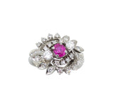 18KT White Gold 0.25 Carat Ruby And Diamond Cocktail Ring