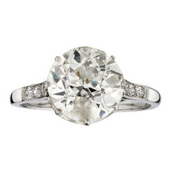 3.50 Carat Old-European Cut Diamond Platinum Engagement Ring