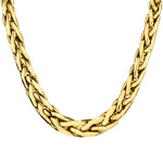 18kt Yellow Gold Braided Choker Chain Necklace. Weight: 84.60 Grams.