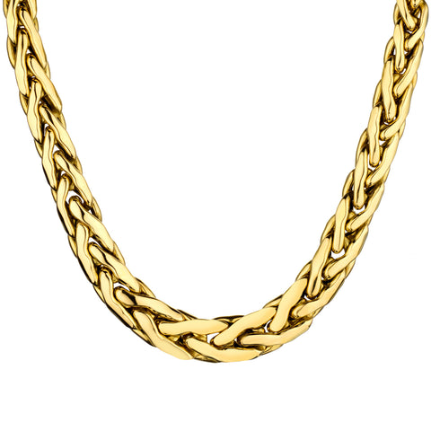 18kt Yellow Gold Braided Choker Chain Necklace. Weight: 84.60 Grams.