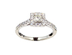 14kt White Gold Princess Halo Engagement Ring