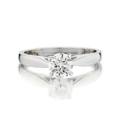 Platinum Diamond Solitaire Ring.  0.56 Carat Weight Brilliant Cut. GIA Cert