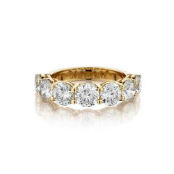 14kt Yellow Gold Diamond Semi Eternity Band. 7 X 3.50ct Tw