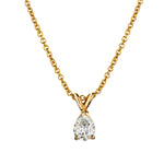 14kt Yellow Gold Diamond Pear Shape Solitaire Pendant.0.57 Carat Weight