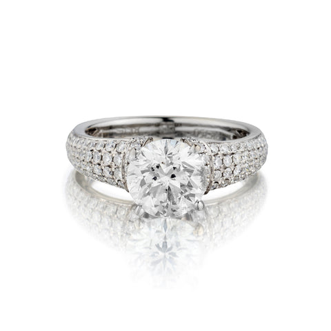 18kt White Gold Diamond Ring. 2.10 Brilliant Cut Diamond