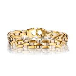 14kt Two-Tone Gold Bracelet. Made in Italy. Weight: 22.29 grams.