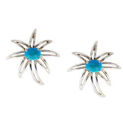 Tiffany & Co "Fireworks" Sterling Silver and Torquoise Clip On Earrings