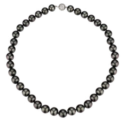 Tiffany & Co Tahitian South Sea Pearl Strand with Platinum Diamond Ball.