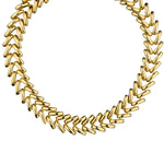 14kt Yellow Gold Large Herring Bone Choker Chain. Made in Italy