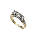 Platinum and 18kt Yellow Gold Diamond Trinity Ring