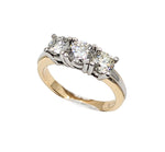 Platinum and 18kt Yellow Gold Diamond Trinity Ring