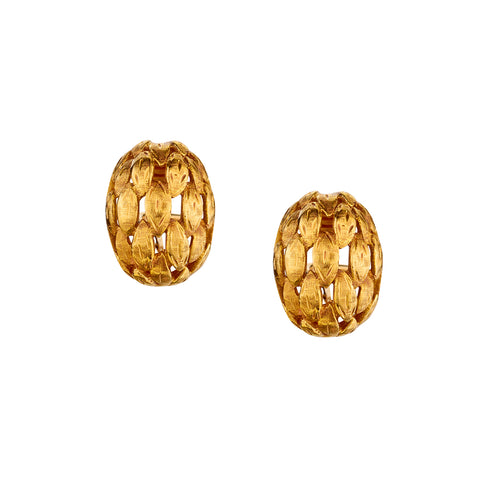 18kt Yellow Gold "Acorn" Design Stud Earrings.