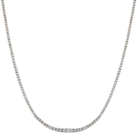 18kt White Gold Diamond Tennis Necklace. 5.50ct Tw