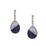 Ladies 18kt White Gold Blue Sapphire and Diamond Drop / Pendant earrings.