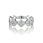 18kt White Gold Diamond "Four Leaf Clover" Diamond Band.