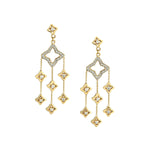 David Yurman 18kt Yellow Gold Diamond Quatrefoil Chandelier Earrings.