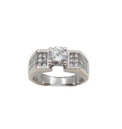 18kt White Gold Diamond Ring Featuring 2.25ct Tw Invisible Set Diamonds.
