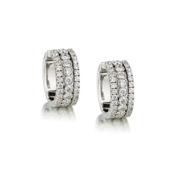 18kt White Gold Diamond Huggies Earrings. Birks.