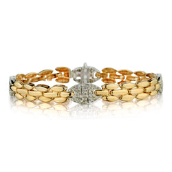 14kt Yellow and White Gold Diamond Bracelet. 1.00ct Tw