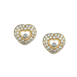 Chopard 18kt Yellow Gold "Happy Diamonds" Stud Earrings.