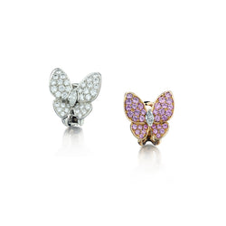 Van Cleef & Arpels 18kt Butterfly Earrings. Pink Sapphire and Diamonds. Ref:VCAR03M600