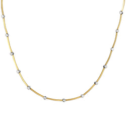 Tiffany & Co Platinum & 18kt Yellow Gold Hinged Diamond Necklace