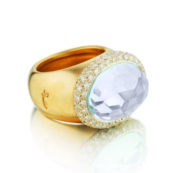 Pomellato "Iceberg Collection" Aquamarine and Diamond Ring.