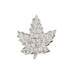 14kt White Gold Diamond Maple Leaf Brooch. 1.55ct Tcw