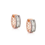 18kt Rose and white Gold Diamond Huggies. 1.06ct Tw