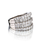 18kt White Gold Wide Diamond Band. 5.00ct Tw