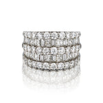 18kt White Gold Wide Diamond Band. 5.00ct Tw