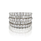 18kt White Gold Wide Diamond Band. 5.00ct Tw