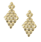 18kt Yellow Gold Honeycomb Pendant Earrings.