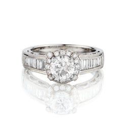 Platinum Custom Made Diamond Ring. 0.94 Brilliant Cut Diamond