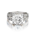 Ladies 18kt White Gold Diamond Ring. 2.76ct Brilliant Cut