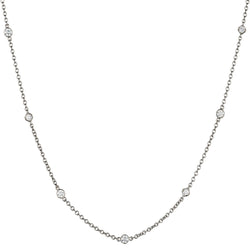 Tiffany & Co Diamond Round / Square Necklace. Platinum. 24"