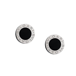 Bvlgari Classic 18kt White Gold Earrings. Onyx Element. Ref: 356121