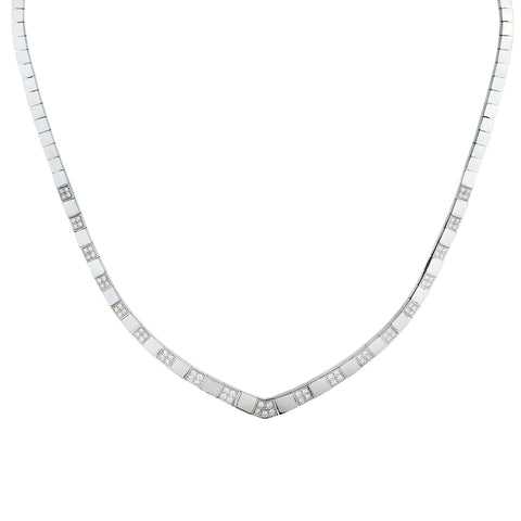 18kt White Gold Diamond Choker Necklace. 1.30ct Tw