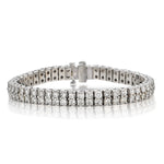 14kt White Gold Double Row "Tennis Bracelet". 10.65ct Tw