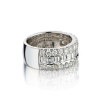 18kt White Gold Diamond Baguette and Brilliant Cut Band Ring. 2.80ct Tw.