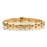 14kt Yellow Gold 3 Row Link Bracelet. Weight: 19 Grams