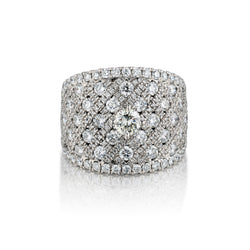 Brilliant Cut Diamond Wide Engagement Ring. 2.85ct Tw