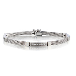 14kt White Gold Diamond Bracelet. 18 x 0.45ct Tcw. Made in Italy.