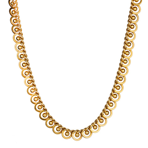 18kt Yellow Gold Unique Design Choker Chain.