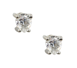 14kt White Gold Diamond Stud Earring. 2 x 0.50ct Tw. Princess Cuts