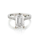 18kt White Gold Diamond Ring. 3.25 Carat Natural Emerald Cut Diamond