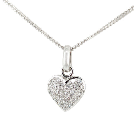 14kt White Gold Diamond Puffy Heart Pendant. 0.30ct Tw