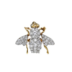 18kt Yellow Gold Diamond Bee. 2.60 Total Carat Weight.