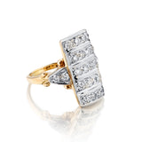 Vintage 14kt Yellow Gold and  Platinum Diamond Ring.